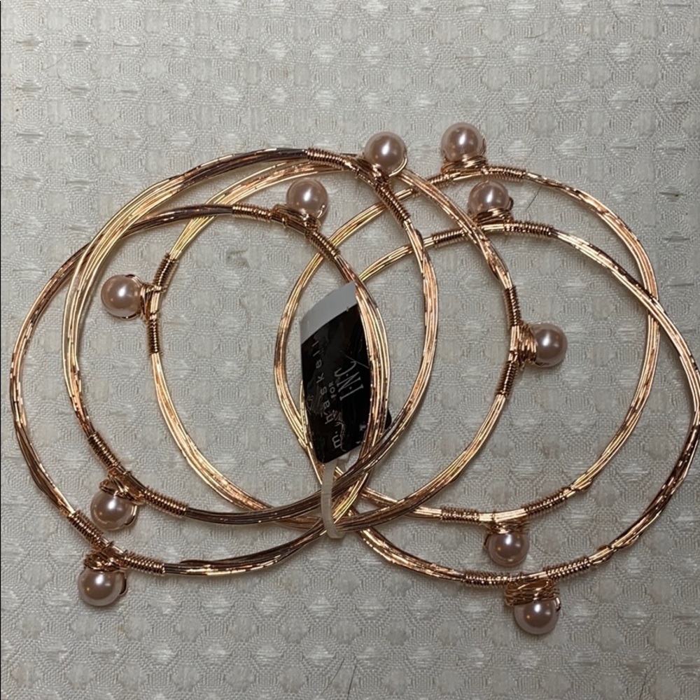 M.Haskell for INC rose gold bracelet set